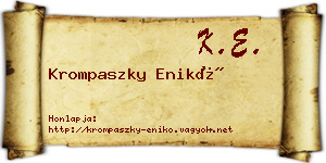 Krompaszky Enikő névjegykártya